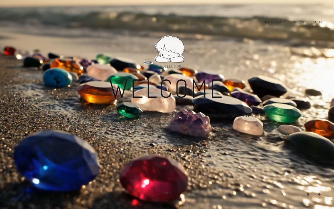Delungem storefront landing screen, a gemstone and jewellery brand experience.
